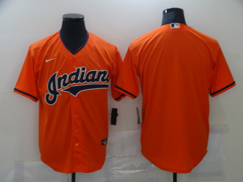 Men's Cleveland Indians Blank Orange Cool Base Stitched MLB Jersey